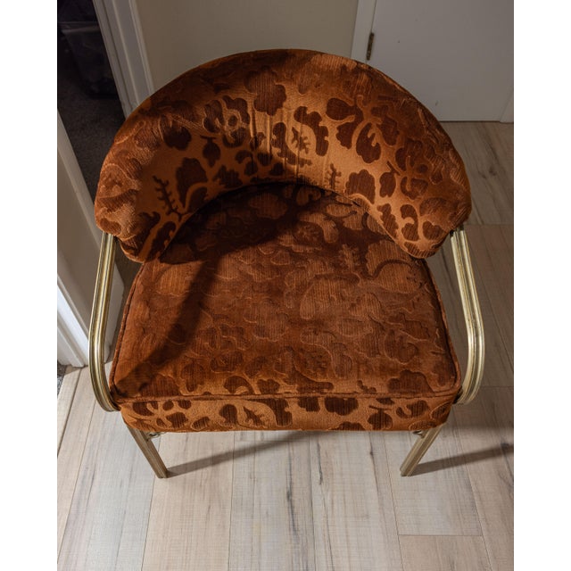 1950s John Van Koert Troy Sunshade Cymbal Chinoiserie Brass Gold Cast Aluminum Accent Lounge Chair, Attributed For Sale - Image 11 of 17
