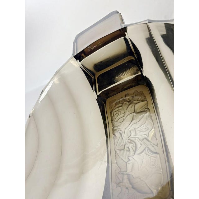 Art Deco Sculpted Glass Catchall, France, 1940s For Sale - Image 9 of 15