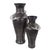 Black Ore Glass Vase with metal accent - Large For Sale - Image 10 of 11