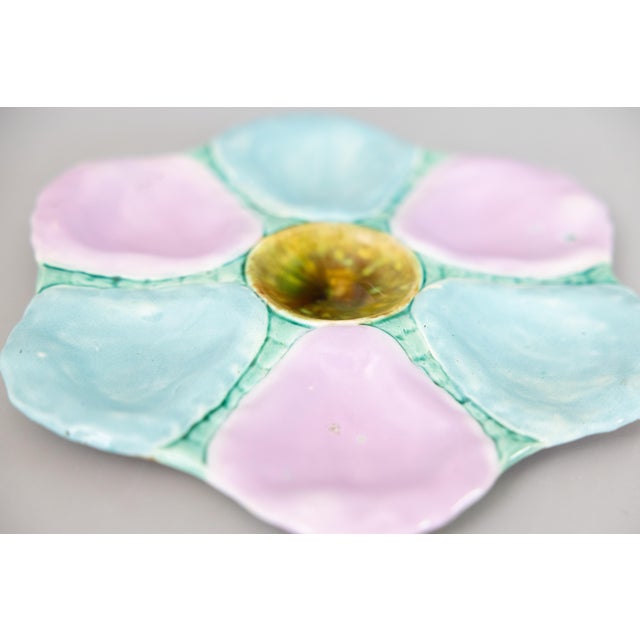 English 19th Century English Majolica Oyster Plate For Sale - Image 3 of 7