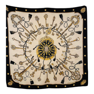 Hermès Les Clefs Foulard En Soie Latham Caty 1980