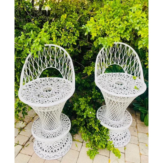 Mid-Century Modern Russell Woodard Spun Fiberglass Bar Stools- Set of 2 For Sale - Image 3 of 9