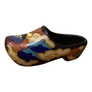 Antique Gouda Ceramic Pottery Clog "Regina I. Lidia" Late 19th - Early 20th Century Holland