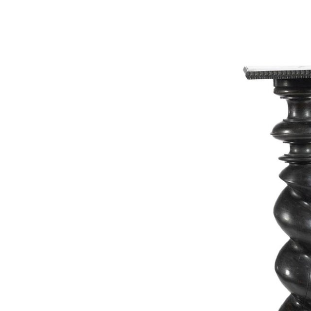 Furniture - Column - 19th Century. Portuguese; from the 19th century; in darkened wood; decorated with tremolos and a...