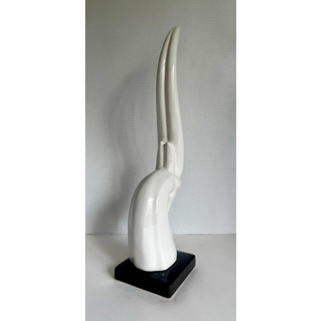 Ceramic Modern Ceramic Porcelain Black and White Gazelle Sculptural Figure For Sale - Image 7 of 7