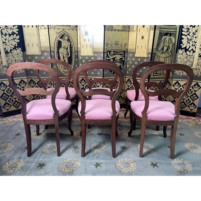 Louis Philippe Walnut Chairs, Set of 6 For Sale - Image 4 of 10