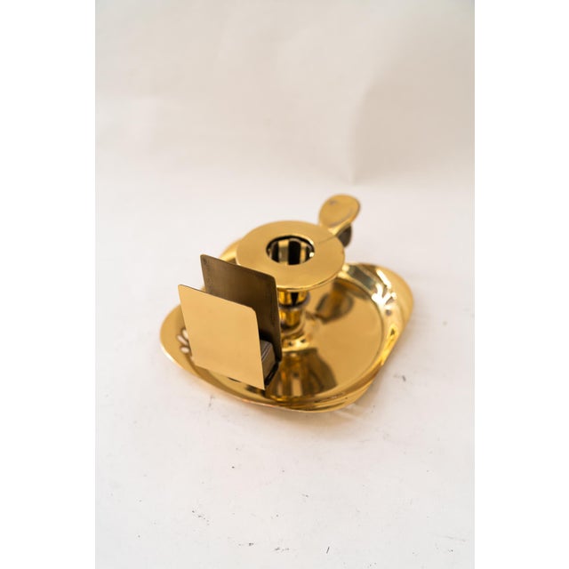 Gold Vintage Art Deco Candleholder with Matchbox Holder, 1920s For Sale - Image 8 of 10