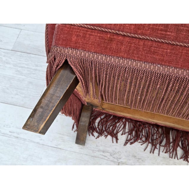 Danish 2-Seater Sofa in Pink Velour and Oak, 1970s For Sale - Image 16 of 18