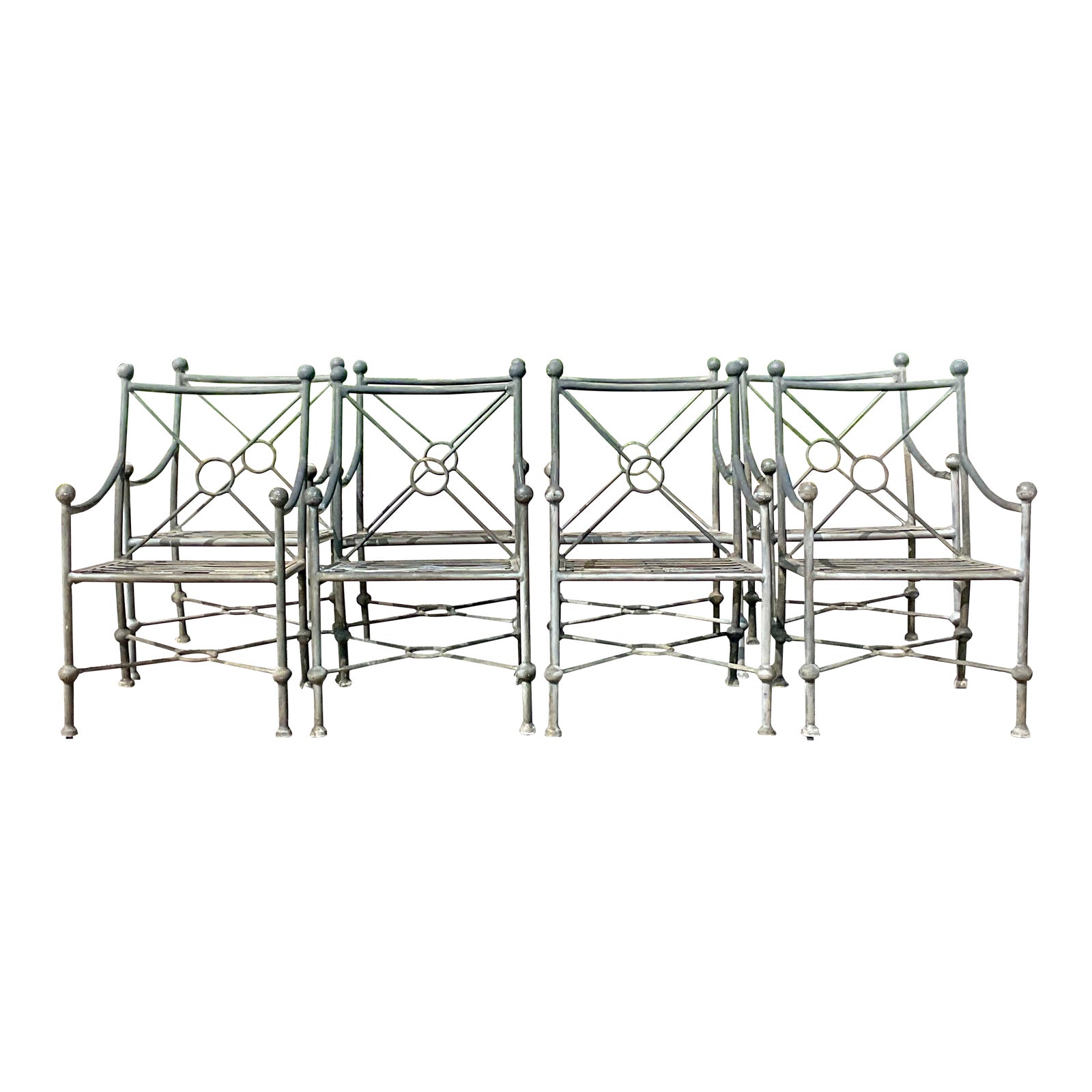 Vintage Coastal Cast Aluminum Dining Chairs Set of 6 Chairish