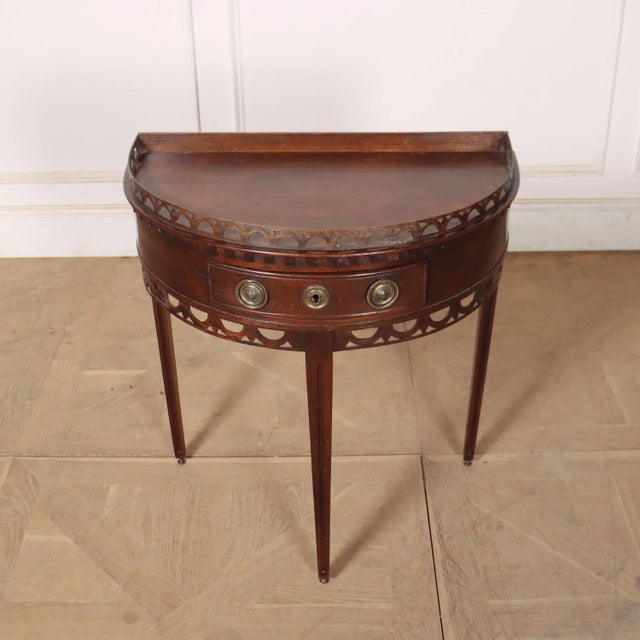 Dutch Oak Demi-Lune Console Table For Sale - Image 6 of 8