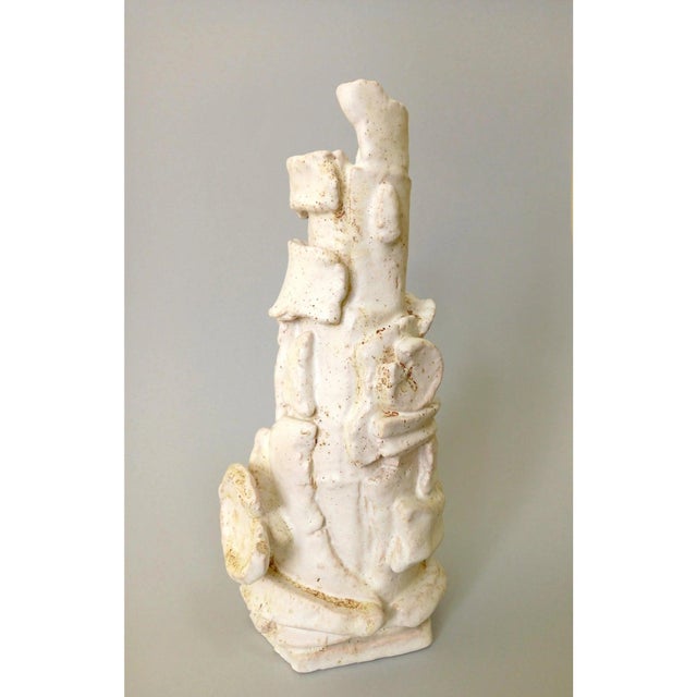 13.2" One-of-a-Kind Neutral Palette Ceramic Sculptural Lamp by Diane Grant / Earth Tones For Sale - Image 10 of 10