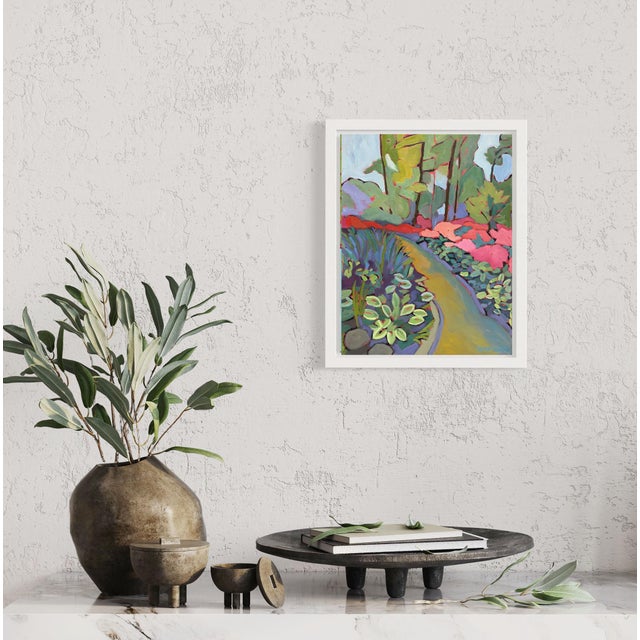 Experience an inviting, luminous journey through nature with this striking 14" x 11" original oil landscape painting....