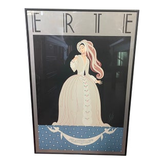 Erte La Traviata Mirage Editions Lithograph 1982 Art Deco Reflective Framed For Sale