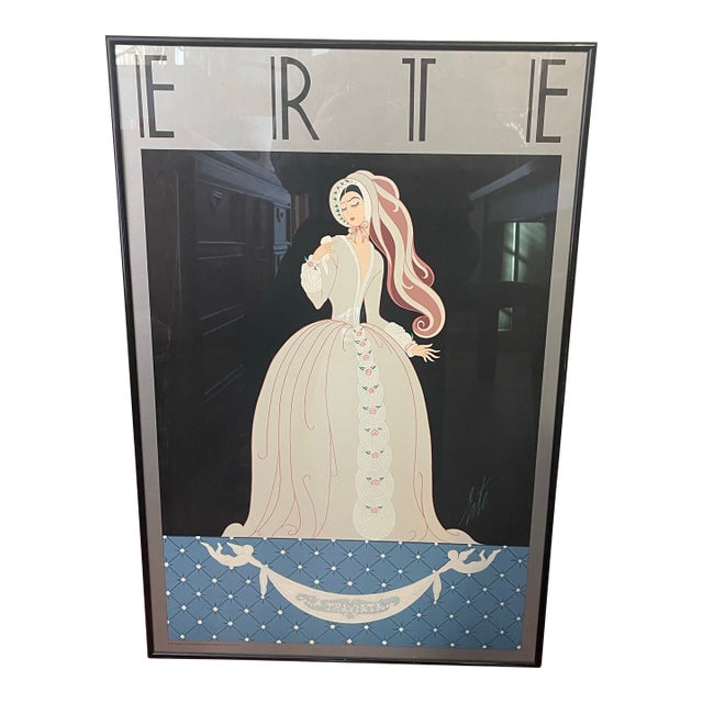 Erte La Traviata Mirage Editions Lithograph 1982 Art Deco Reflective Framed For Sale