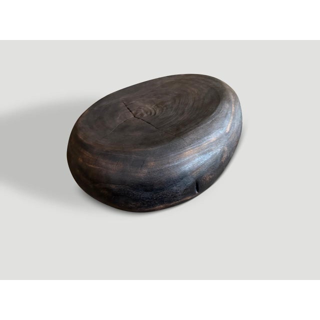 Andrianna Shamaris Pebble Style Suar Wood Charred Coffee Table For Sale In New York - Image 6 of 6