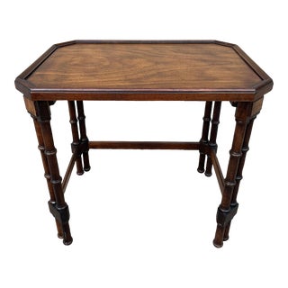 Vintage Faux Bamboo Accent Side Table For Sale