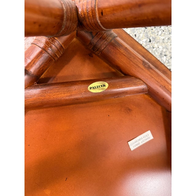 Pair of Palecek Side Tables With Faux Crocodile Tops For Sale In Nashville - Image 6 of 7