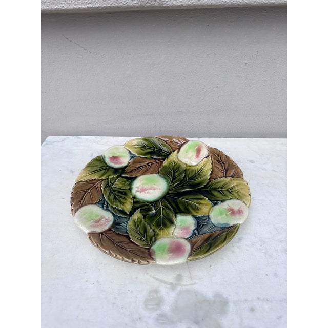 Majolica Apples Plate Orchies, circa 1900.