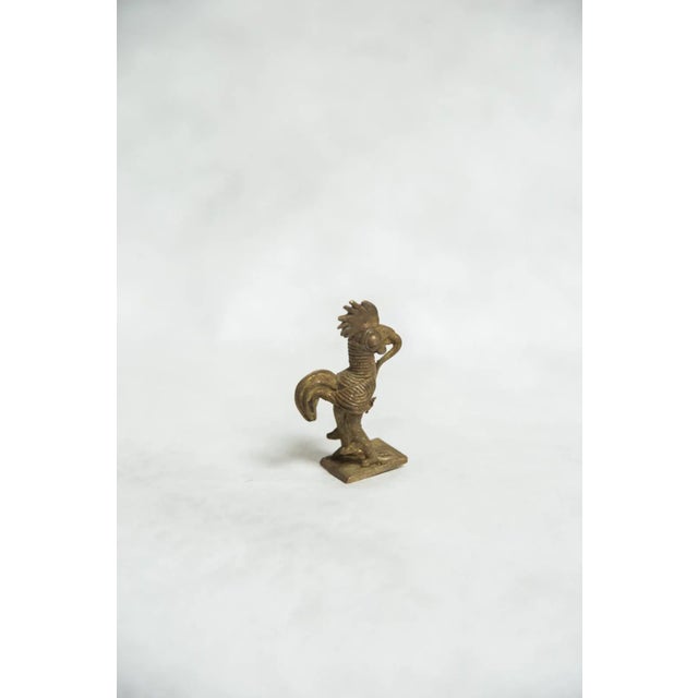 Mid 20th Century Vintage Dark Rooster Bronze Gold Weight For Sale - Image 5 of 6