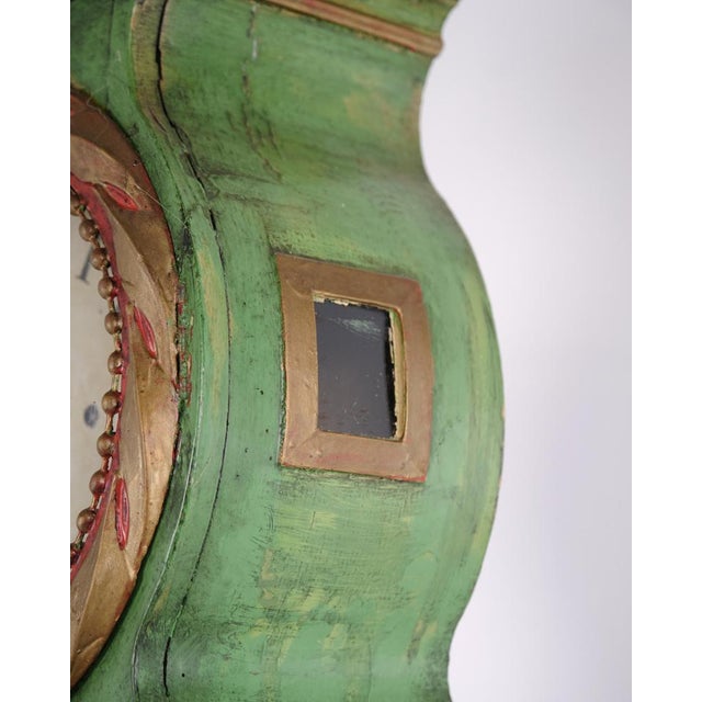 Green Frøken Longcase Clock from Bornholm, 1790s For Sale - Image 9 of 13