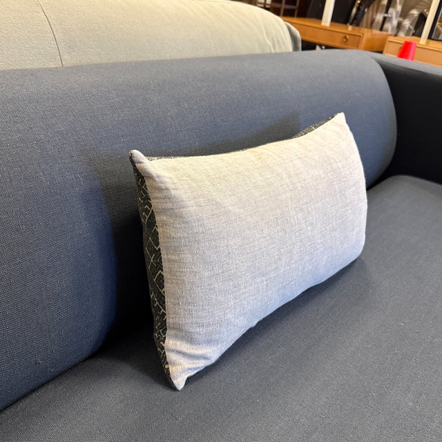 Bespoke Geometric Woven Lumbar Pillow For Sale In San Francisco - Image 6 of 12