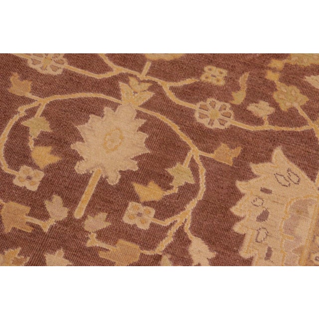 Textile 1980s 1980s Vintage Semi-Vintage Distressed Low-Pile Brown/Tan Wool Rug For Sale - Image 7 of 10