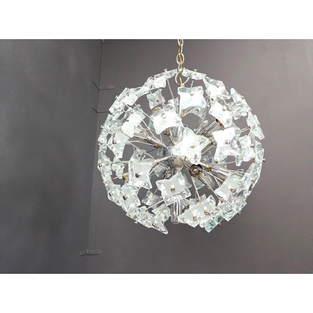Brutalist Sputnik Chandelier in Glass, 1970s For Sale - Image 6 of 16