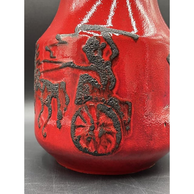 Ceramic Large Vintage Fat Lava Floor Vase Horses Model 408 from Scheurich, 1960s For Sale - Image 7 of 12