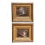Pair of 19th Century French Pendant Genre Paintings on Board in Carved Frames For Sale