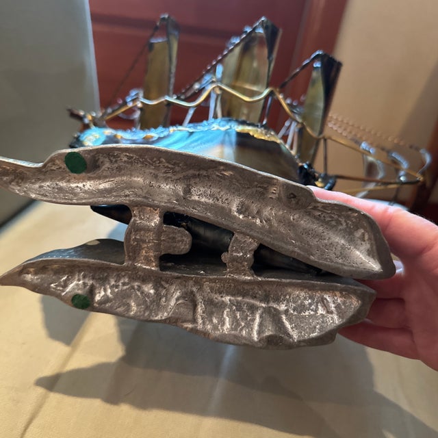Handmade Argentine Metal Sailboat Sculpture — Nautical Statement Piece, One of a Kind For Sale - Image 9 of 9