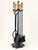 Substantial vintage fireplace tool set / fire companion set crafted from heavy cast iron with decorative brass handles,...