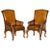 Pair of Antique Heavily Carved Hand Dyed Brown Leather Throne Armchairs For Sale - Image 10 of 18