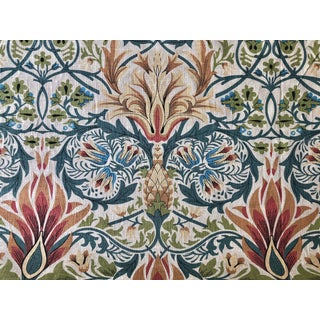 Art Nouveau William Morris Style Fabricut "Stoneybroke" Linen Fabric - 7 Yards For Sale