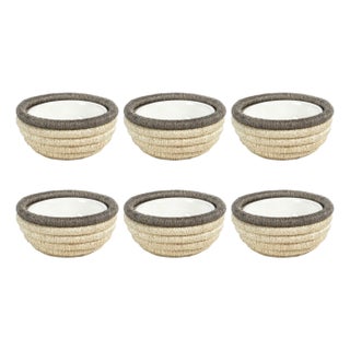 Matera 5.25"Coiled Abaca Condiment Bowls, Set of 6, Taupe For Sale