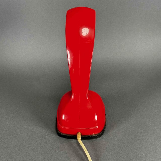 1960s Vintage 60s Ericofon Cobra North Electric Co. Red Telephone Rotary Desk Phone For Sale - Image 5 of 12