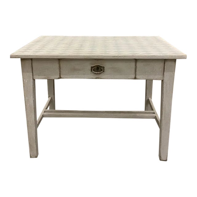French Antique Painted Console Accent Table With Drawer - Early 20th C For Sale