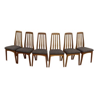 Benny Linden Teak Dining Chairs With New Foam and Fabric - Set of 6 For Sale