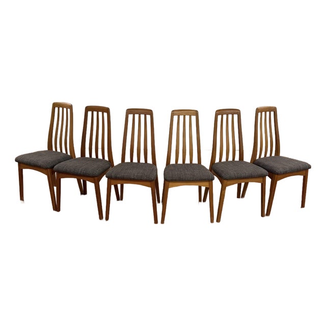 Benny Linden Teak Dining Chairs With New Foam and Fabric - Set of 6 For Sale