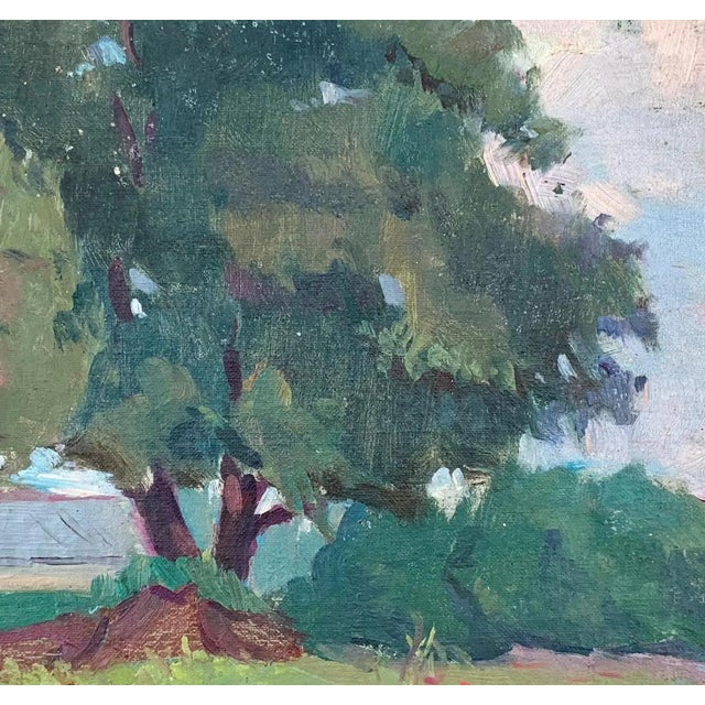 Original Summer Landscape Oil Painting, Ukrainian Impressionism, 1970s 36-38 For Sale - Image 4 of 6