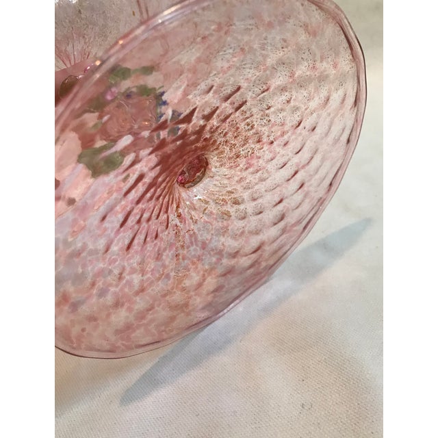 19th Century Hand Blown Pink Venetian Tazza For Sale - Image 10 of 12