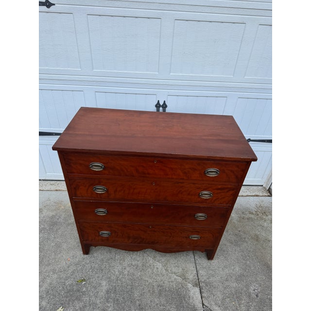 19th Century Antique Cherry Hepplewhite Chest For Sale In Buffalo - Image 6 of 12