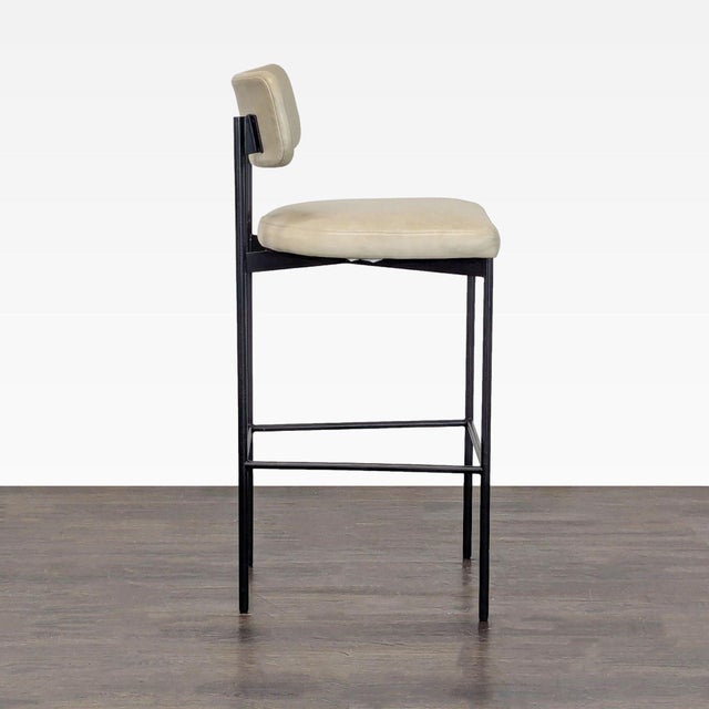Pottery Barn Pottery Barn Maison Leather Bar Stool For Sale - Image 4 of 9