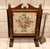 Brown Vintage English Carved Wood Fire Screen With Floral Tapestry Panel For Sale - Image 8 of 9