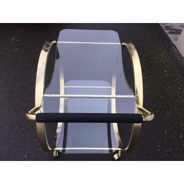 MCM Glass & Brass Circular Style Bar Cart Chairish