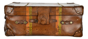 English Leather Suitcase from John Pound & Co Ltd, 1920s