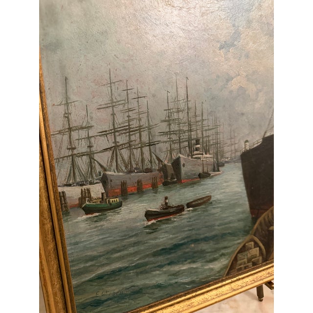 Antique Ship Painting, Framed For Sale - Image 11 of 12