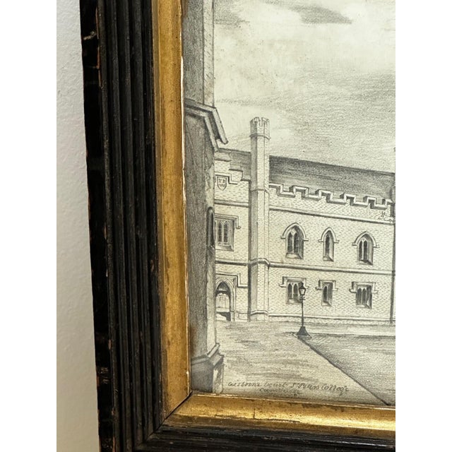 Georgian Pencil Drawing of Gisborne Court, Peterhouse Cambridge — British School in the Manner of Joseph Michael Gandy For Sale - Image 15 of 18