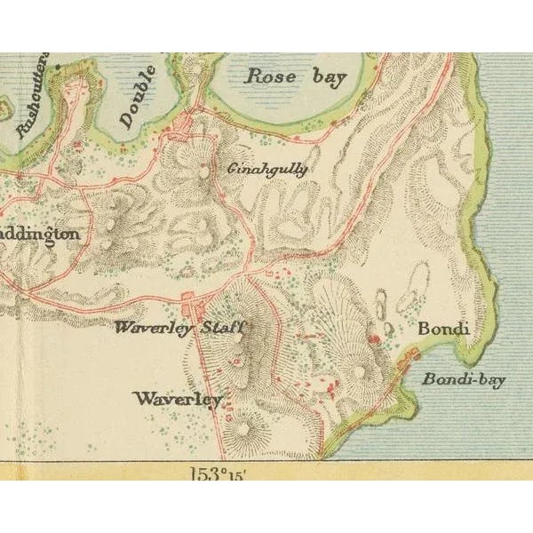 Antique Map of Sydney and Port Jackson, 1889 For Sale - Image 5 of 9