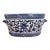 Vintage Blue & White Basin Foot Bath Style Floral Oval Planter For Sale