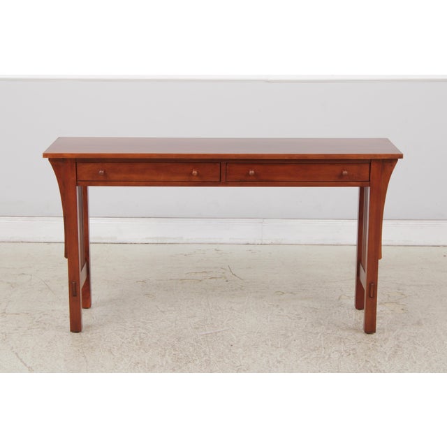 Mission Stickley Mission Cherry 2 Drawer Sofa Table For Sale - Image 3 of 16